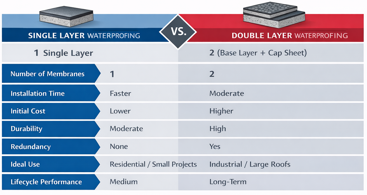 Single vs Double Layer Waterproofing
